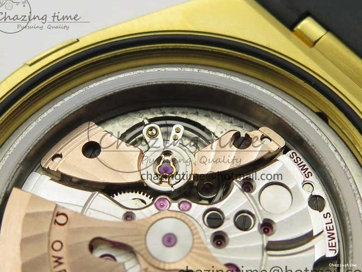 0318 HighQuality Constellation 131.33.41.21.03.001 YG TW Best Edition Black Dial On Gummy Strap A 7871